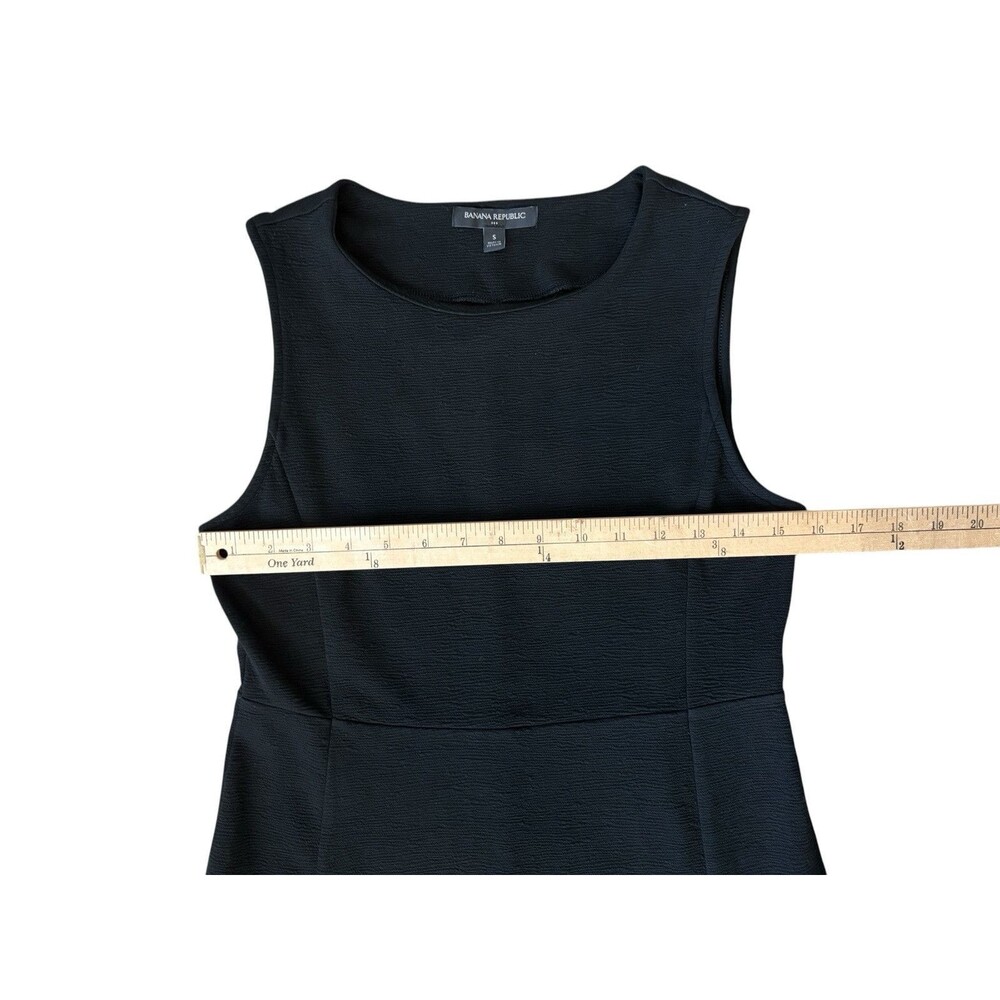 Banana Republic Sleeveless Sheath Dress Women's Size Small Black Stretch Flowy - Picture 4 of 16